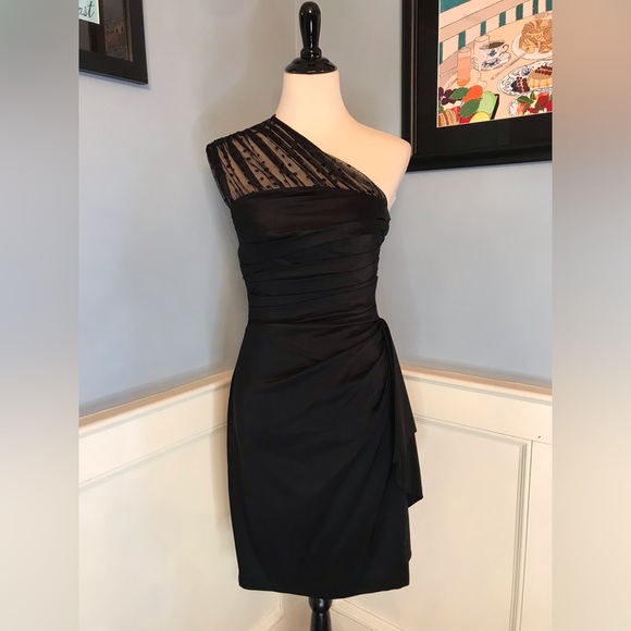 Retro Vintage Style One Shoulder Sarong Dress Sz 6 - Picture 4 of 9